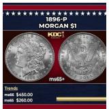 1896-p Morgan Dollar $1 Grades ms65+