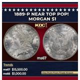1889-p Morgan Dollar Near Top Pop! $1 ms67 SEGS