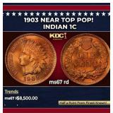 1903 Indian Cent Near Top Pop! 1c ms67 rd SEGS