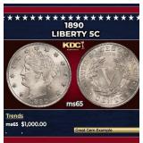 1890 Liberty Nickel 5c ms65 SEGS