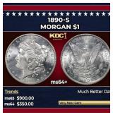 1890-s Morgan Dollar $1 Grades ms64+