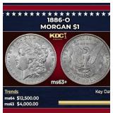 1886-o Morgan Dollar $1 ms63+ USCG