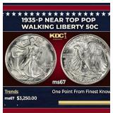 1935-p Walking Liberty Half Dollar Near Top Pop 50