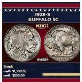 1929-s Buffalo Nickel 5c Grades ms65+
