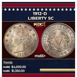 1912-d Liberty Nickel 5c ms65+ SEGS