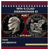 1974-s Clad Proof Eisenhower Dollar $1 pr70 dcam S