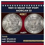 1901-o Morgan Dollar Near Top Pop! $1 ms67+ SEGS