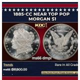 1885-cc Morgan Dollar Near Top Pop $1 ms66 dmpl SE