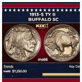 1913-s Ty II Buffalo Nickel 5c ms66 SEGS