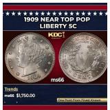 1909 Liberty Nickel Near Top Pop 5c ms66 SEGS