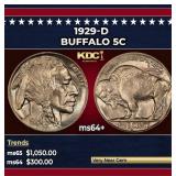 1929-d Buffalo Nickel 5c Grades ms64+