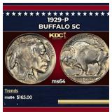 1929-p Buffalo Nickel 5c Grades ms64
