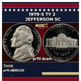 1979-s Ty 2 Proof Jefferson Nickel 5c pr70 dcam SE