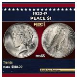 1922-p Peace Dollar $1 Grades ms65