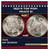 1922-p Peace Dollar TOP POP! $1 ms67 SEGS