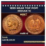 1899 Indian Cent Near Top Pop! 1c ms66 rd SEGS