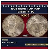 1903 Liberty Nickel Near Top Pop 5c ms67 SEGS