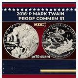 2016-p Mark Twain Proof Modern Commem Dollar $1 pr