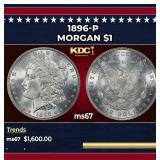 1896-p Morgan Dollar $1 ms67 SEGS