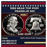 1959 Proof Franklin Half Dollar Near Top Pop! 50c