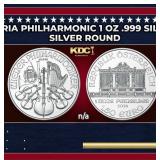 2024 Austria Philharmonic 1 oz .999 Silver Round