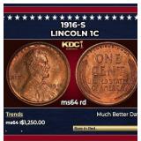 1916-s Lincoln Cent 1c ms64 rd SEGS