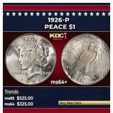 1926-p Peace Dollar $1 Grades ms64+