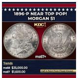 1896-p Morgan Dollar Near Top Pop! $1 ms67+ SEGS