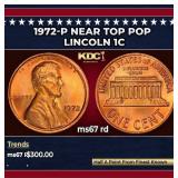 1972-p Lincoln Cent Near Top Pop 1c ms67 rd SEGS