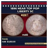 1896 Liberty Nickel Near Top Pop 5c ms66 SEGS