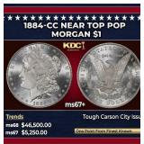 1884-cc Morgan Dollar Near Top Pop $1 ms67+ SEGS