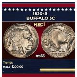 1930-s Buffalo Nickel 5c Grades ms63