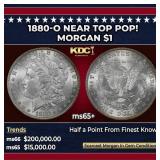 1880-o Morgan Dollar Near Top Pop! $1 ms65+ SEGS