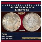 1901 Liberty Nickel Near Top Pop 5c ms66+ SEGS