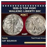 1935-d Walking Liberty Half Dollar TOP POP! 50c ms