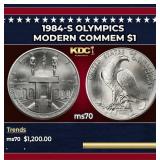 1984-s Olympics Modern Commem Dollar $1 ms70 SEGS