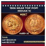 1906 Indian Cent Near Top Pop! 1c ms66+ rd SEGS