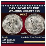 1945-s Walking Liberty Half Dollar Near Top Pop 50