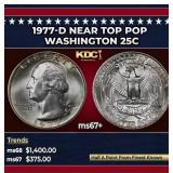 1977-d Washington Quarter Near Top Pop 25c ms67+ S
