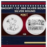 Snoopy 1 oz .999 Silver Round