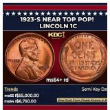 1923-s Lincoln Cent Near Top Pop! 1c ms64+ rd SEGS
