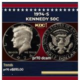1974-s Proof Kennedy Half Dollar 50c pr70 dcam SEG