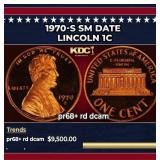 1970-s Sm Date Proof Lincoln Cent 1c pr68+ rd dcam