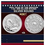 2024 Year of the Dragon 1 oz .999 Silver Round