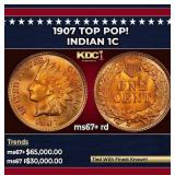 1907 Indian Cent TOP POP! 1c ms67+ rd SEGS