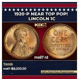 1920-p Lincoln Cent Near Top Pop! 1c ms67 rd SEGS
