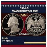 1991-s Proof Washington Quarter 25c pr70 dcam SEGS