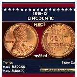 1919-d Lincoln Cent 1c ms65 rd SEGS