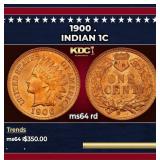 1900 Indian Cent . 1c Grades ms64 rd