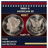 1880-s Morgan Dollar $1 ms67+ PL SEGS